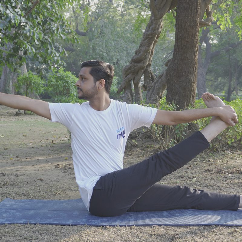 Atul Mishra in a seated balance from the Inner Brace Method